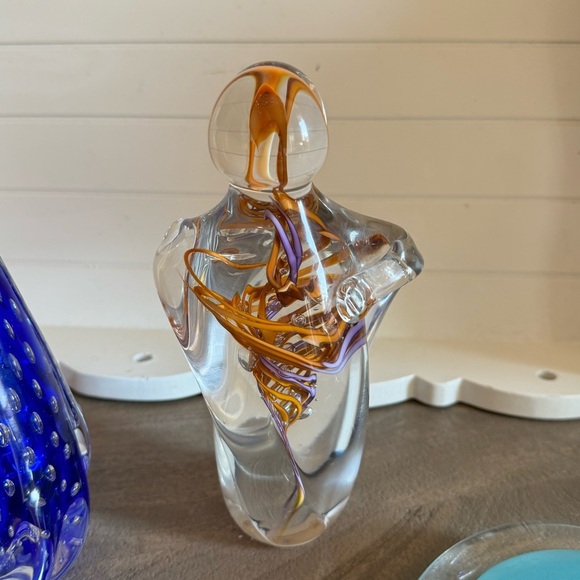 Schmidt Rhea Art Glass Sculpture paperweight 7" "Loving Couple" Signed - Picture 1 of 16